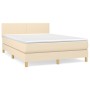 Cama box spring con colchón tela color crema 140x200 cm de vidaXL, Camas y somieres - Ref: Foro24-3140462, Precio: 441,71 €, ...