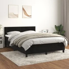 Cama box spring con colchón terciopelo negro 140x190 cm de vidaXL, Camas y somieres - Ref: Foro24-3141181, Precio: 427,12 €, ...