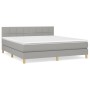 Cama box spring con colchón tela gris claro 180x200 cm de vidaXL, Camas y somieres - Ref: Foro24-3140633, Precio: 532,16 €, D...