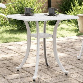 Mesa de jardín aluminio fundido blanco 53x53x53 cm en Mesas de jardín | Comprar online en Foru.es