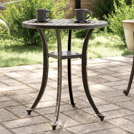Mesa de jardín aluminio fundido bronce Ø48x53 cm en Mesas de jardín | Comprar online en Foru.es