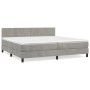 Cama box spring con colchón terciopelo gris claro 200x200 cm de vidaXL, Camas y somieres - Ref: Foro24-3141203, Precio: 527,3...