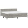 Cama box spring con colchón terciopelo gris claro 200x200 cm de vidaXL, Camas y somieres - Ref: Foro24-3141203, Precio: 527,3...