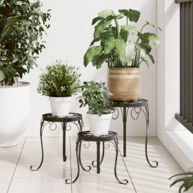 Soportes para plantas 3 uds cerámica negro y blanco en Soportes para macetas | Comprar online en Foru.es