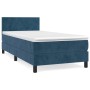 Cama box spring con colchón terciopelo azul oscuro 90x200 cm de vidaXL, Camas y somieres - Ref: Foro24-3141165, Precio: 309,7...