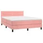 Box spring bed with pink velvet mattress 140x200 cm by vidaXL, Beds and slatted bases - Ref: Foro24-3141370, Price: 400,07 €,...