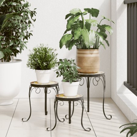 Soportes para plantas 3 uds cerámica terracota y blanco en Soportes para macetas | Comprar online en Foru.es