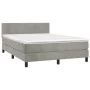 Boxspringbett mit hellgrauer Samtmatratze 140x190 cm von vidaXL, Betten und Lattenroste - Ref: Foro24-3141179, Preis: 433,97 ...