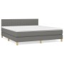 Cama box spring con colchón tela gris oscuro 180x200 cm de vidaXL, Camas y somieres - Ref: Foro24-3140794, Precio: 577,86 €, ...
