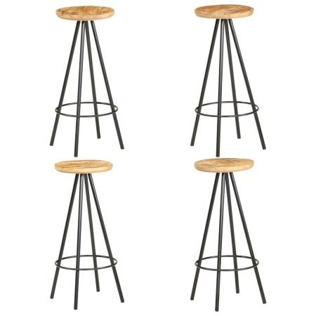 Taburetes de cocina 4 unidades madera de mango rugosa de vidaXL, Taburetes de cocina - Ref: Foro24-286615, Precio: 253,45 €, ...
