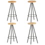 Taburetes de cocina 4 unidades madera de mango rugosa de vidaXL, Taburetes de cocina - Ref: Foro24-286615, Precio: 253,45 €, ...