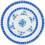 Mesa de bistró de mosaico cerámica azul y blanco Ø50x70 cm en Mesas de jardín | Comprar online en Foru.es