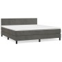 Cama box spring con colchón terciopelo gris oscuro 160x200 cm de vidaXL, Camas y somieres - Ref: Foro24-3141192, Precio: 477,...