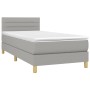 Cama box spring con colchón tela gris claro 100x200 cm de vidaXL, Camas y somieres - Ref: Foro24-3140673, Precio: 303,42 €, D...