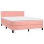 Cama box spring con colchón terciopelo rosa 140x190 cm de vidaXL, Camas y somieres - Ref: Foro24-3141184, Precio: 433,23 €, D...