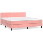 Cama box spring con colchón terciopelo rosa 160x200 cm de vidaXL, Camas y somieres - Ref: Foro24-3141196, Precio: 460,85 €, D...
