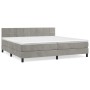 Cama box spring con colchón terciopelo gris claro 200x200 cm de vidaXL, Camas y somieres - Ref: Foro24-3141323, Precio: 552,0...