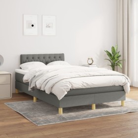 Cama box spring con colchón tela gris oscuro 120x200 cm de vidaXL, Camas y somieres - Ref: Foro24-3140842, Precio: 374,47 €, ...