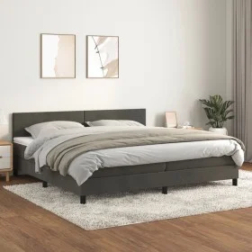 Cama box spring con colchón terciopelo gris oscuro 200x200 cm de vidaXL, Camas y somieres - Ref: Foro24-3141204, Precio: 531,...