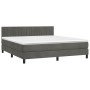 Cama box spring con colchón terciopelo gris oscuro 180x200 cm de vidaXL, Camas y somieres - Ref: Foro24-3141438, Precio: 519,...
