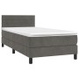 Cama box spring con colchón terciopelo gris oscuro 90x190 cm de vidaXL, Camas y somieres - Ref: Foro24-3141336, Precio: 286,5...