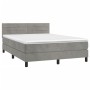 Cama box spring con colchón terciopelo gris claro 140x190 cm de vidaXL, Camas y somieres - Ref: Foro24-3141359, Precio: 434,9...