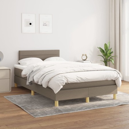 Cama box spring con colchón tela gris taupe 120x200 cm de vidaXL, Camas y somieres - Ref: Foro24-3140685, Precio: 353,93 €, D...