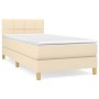 Cama box spring con colchón tela color crema 100x200 cm de vidaXL, Camas y somieres - Ref: Foro24-3140598, Precio: 298,24 €, ...