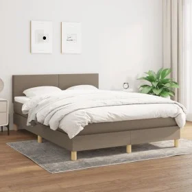 Cama box spring con colchón tela gris taupe 140x200 cm de vidaXL, Camas y somieres - Ref: Foro24-3140461, Precio: 433,83 €, D...