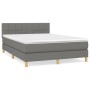 Cama box spring con colchón tela gris oscuro 140x200 cm de vidaXL, Camas y somieres - Ref: Foro24-3140618, Precio: 427,06 €, ...