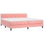 Cama box spring con colchón terciopelo rosa 200x200 cm de vidaXL, Camas y somieres - Ref: Foro24-3141508, Precio: 565,26 €, D...