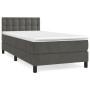 Cama box spring con colchón terciopelo gris oscuro 100x200 cm de vidaXL, Camas y somieres - Ref: Foro24-3141528, Precio: 300,...