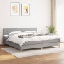 Cama box spring con colchón tela gris claro 200x200 cm de vidaXL, Camas y somieres - Ref: Foro24-3140481, Precio: 575,86 €, D...