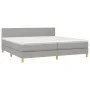 Box spring bed with light gray fabric mattress 200x200 cm by vidaXL, Beds and slatted bases - Ref: Foro24-3140481, Price: 573...