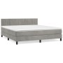 Cama box spring con colchón terciopelo gris claro 180x200 cm de vidaXL, Camas y somieres - Ref: Foro24-3141437, Precio: 515,6...
