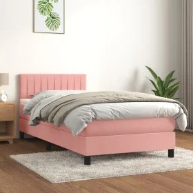 Boxspringbett mit rosa Samtmatratze 100x200 cm von vidaXL, Betten und Lattenroste - Ref: Foro24-3141412, Preis: 295,45 €, Rab...