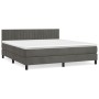 Cama box spring con colchón terciopelo gris oscuro 160x200 cm de vidaXL, Camas y somieres - Ref: Foro24-3141432, Precio: 480,...