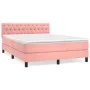 Box spring bed with pink velvet mattress 140x200 cm by vidaXL, Beds and slatted bases - Ref: Foro24-3141490, Price: 427,53 €,...