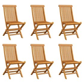 Sillas de jardín plegables 6 unidades madera maciza de teca en Sillas de jardín | Comprar online en Foru.es