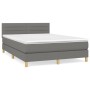 Cama box spring con colchón tela gris oscuro 140x200 cm de vidaXL, Camas y somieres - Ref: Foro24-3140698, Precio: 419,53 €, ...