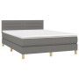 Cama box spring con colchón tela gris oscuro 140x200 cm de vidaXL, Camas y somieres - Ref: Foro24-3140698, Precio: 419,53 €, ...