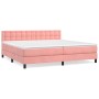 Cama box spring con colchón terciopelo rosa 200x200 cm de vidaXL, Camas y somieres - Ref: Foro24-3141568, Precio: 542,53 €, D...