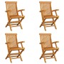 Sillas de jardín plegables 4 unidades madera maciza de teca en Sillas de jardín | Comprar online en Foru.es