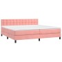 Cama box spring con colchón terciopelo rosa 200x200 cm de vidaXL, Camas y somieres - Ref: Foro24-3141568, Precio: 542,53 €, D...