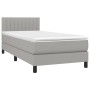 Cama box spring con colchón tela gris claro 100x200 cm de vidaXL, Camas y somieres - Ref: Foro24-3140193, Precio: 319,86 €, D...