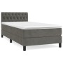 Cama box spring con colchón terciopelo gris oscuro 90x200 cm de vidaXL, Camas y somieres - Ref: Foro24-3141462, Precio: 301,1...