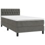 Cama box spring con colchón terciopelo gris oscuro 90x200 cm de vidaXL, Camas y somieres - Ref: Foro24-3141462, Precio: 301,1...