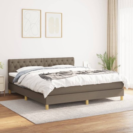 Cama box spring con colchón tela gris taupe 160x200 cm de vidaXL, Camas y somieres - Ref: Foro24-3140869, Precio: 530,74 €, D...