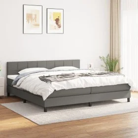 Box spring bed with dark gray fabric mattress 200x200 cm by vidaXL, Beds and slatted bases - Ref: Foro24-3140082, Price: 581,...