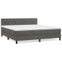 Cama box spring con colchón terciopelo gris oscuro 160x200 cm de vidaXL, Camas y somieres - Ref: Foro24-3141492, Precio: 492,...